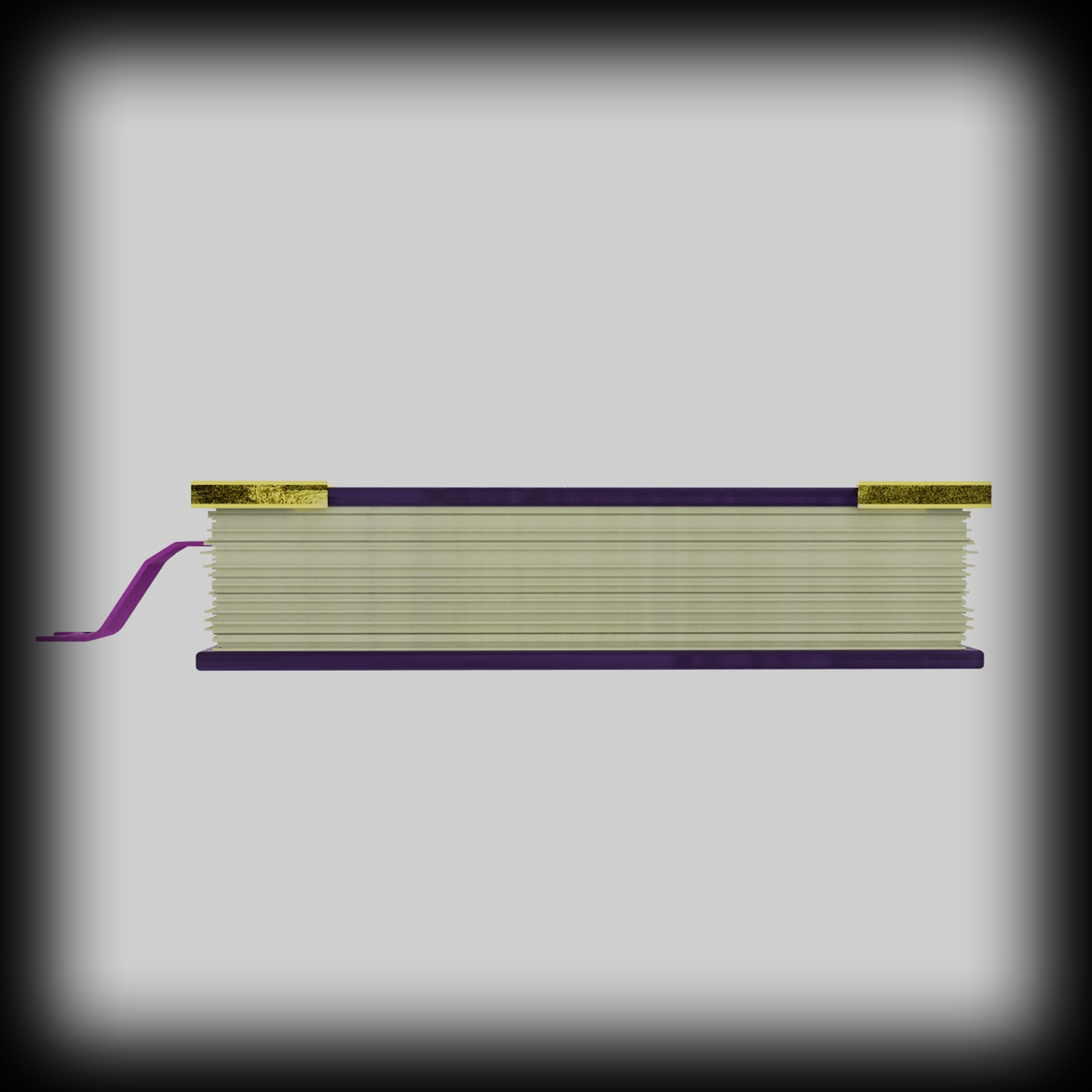 A purple book with green clawmarks